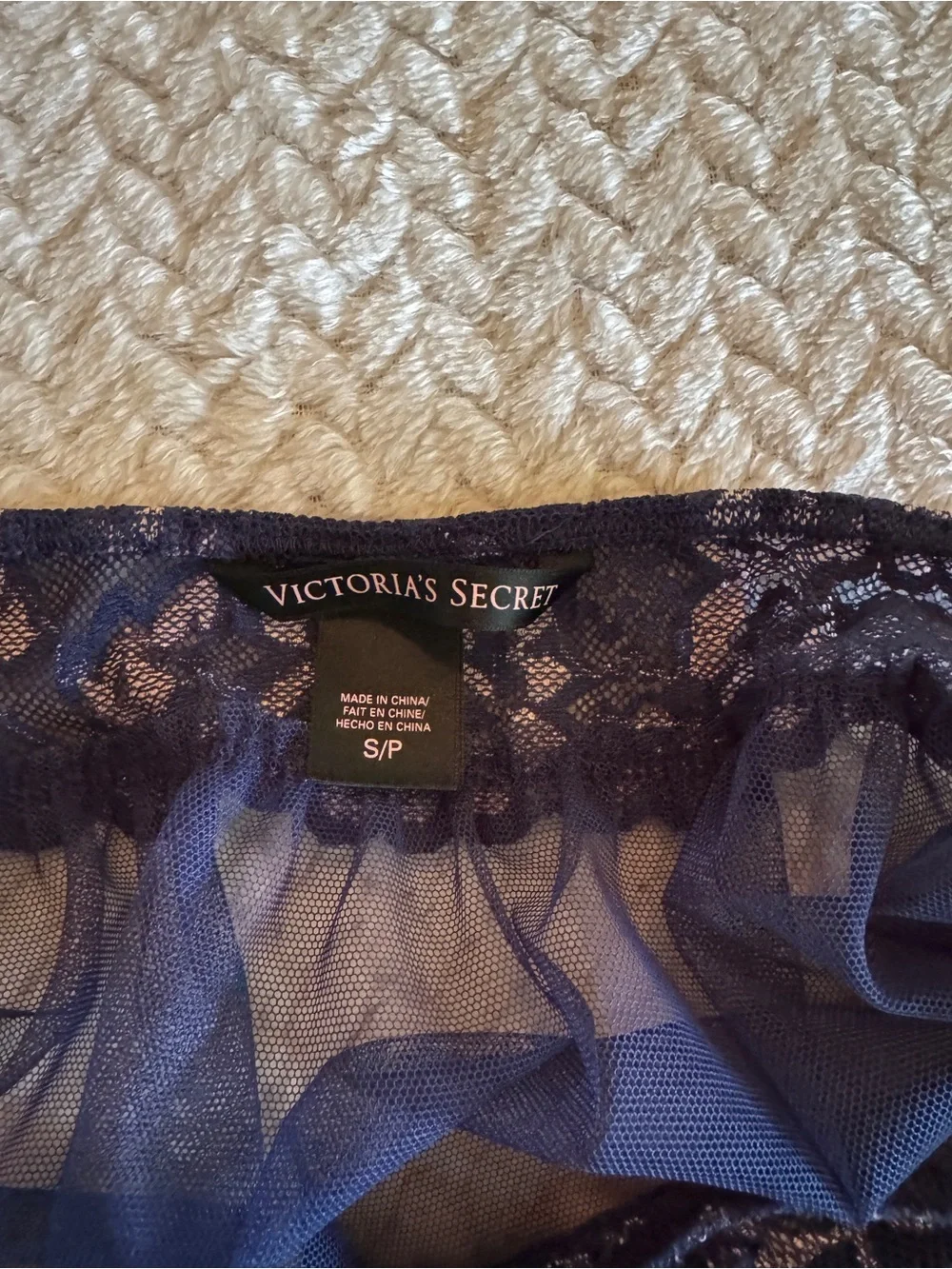Victoria's Secret Midnight Blue‎ Lace Chemise Lingerie Size Small